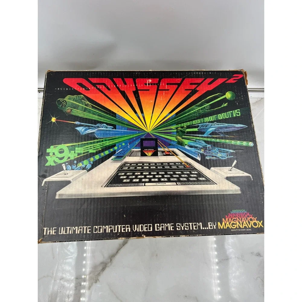 Vintage Magnavox Odyssey 2 Video Game System Console with Box and Joysticks